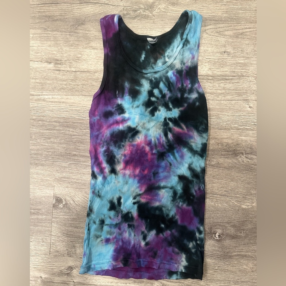 Blue and light Purple TieDye Tank